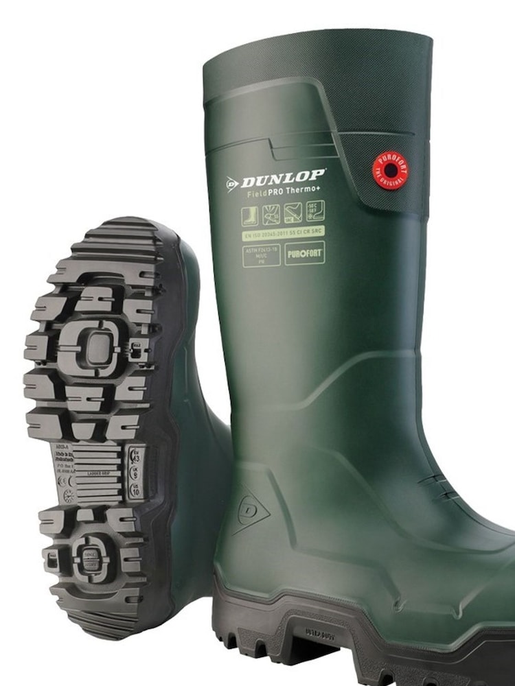 Dunlop Green Fieldpro Thermo Safety Wellington Wellies - Image 4 of 4