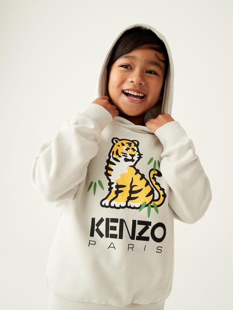 سترة هودي لون كريم بشعار نمر من Kenzo Kids - صورة 2 من 5 سترة هودي لون كريم بشعار نمر من Kenzo Kids - صورة 2 من 5