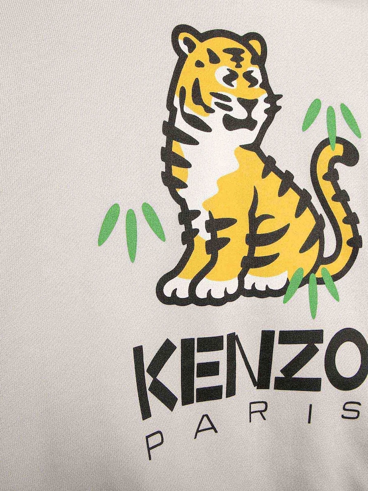 سترة هودي لون كريم بشعار نمر من Kenzo Kids - Image 5 of 5