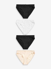 Noir / Rose pastel Nude / Blanc - Culotte en coton riche 4 Pack - Image 1 de 7