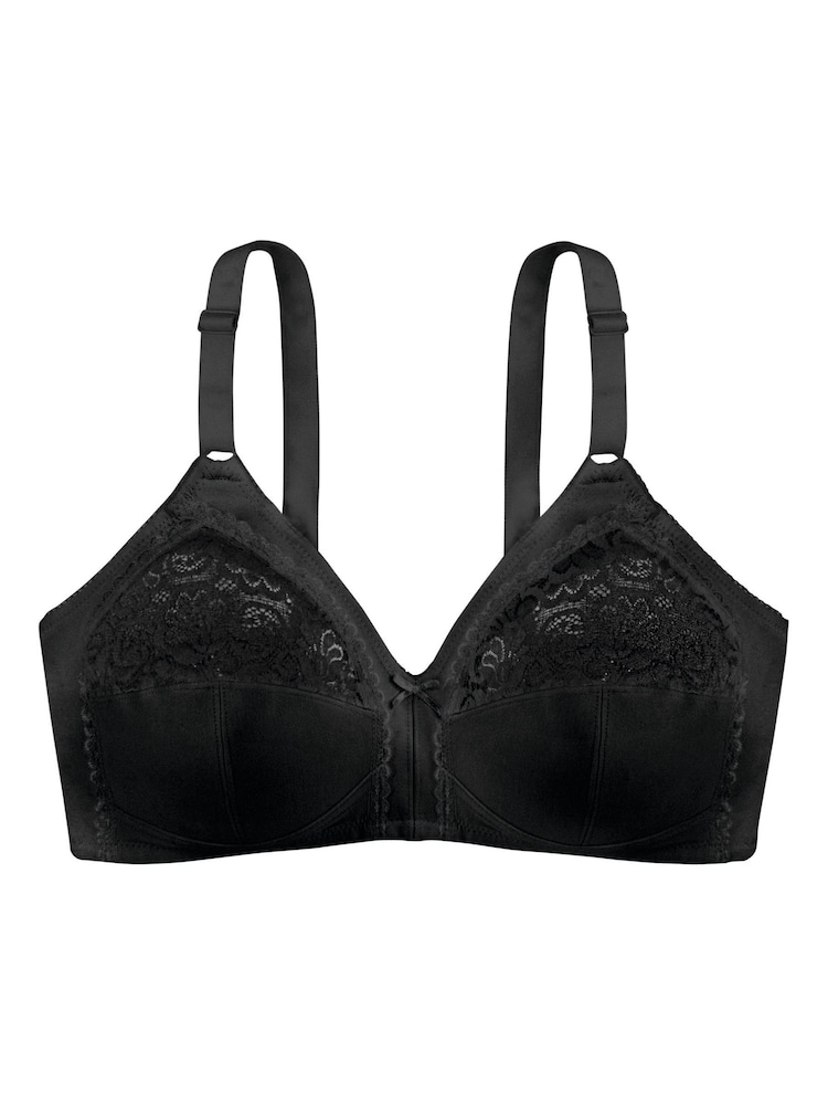 Dorina Monica Non Padded 100% Cotton Black Bralette - Image 7 of 7