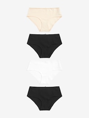 Schwarz / Pastellrosa Nude / Weiß - Slips mit hohem Baumwollanteil, 4er-Pack - Image 1 of 7