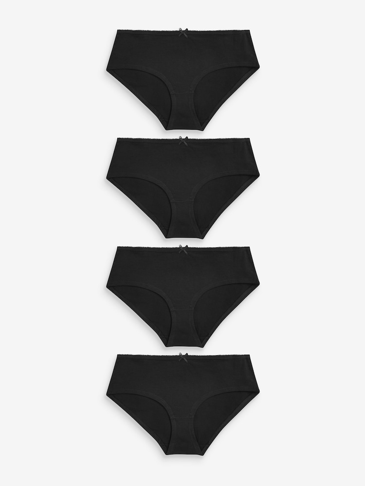 Schwarz - Slips mit hohem Baumwollanteil, 4er-Pack - Image 1 of 2