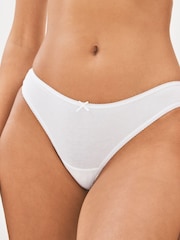 White Thong Cotton Rich Knickers 4 Pack - Image 4 of 4