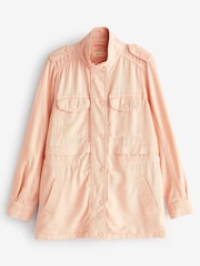 Peach Orange Relaxed Utility Jacket with Patch Pockets - Image 6 of 7