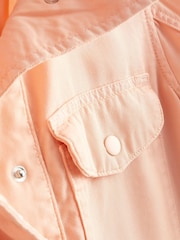 Peach Orange Relaxed Utility Jacket with Patch Pockets - Image 7 of 7