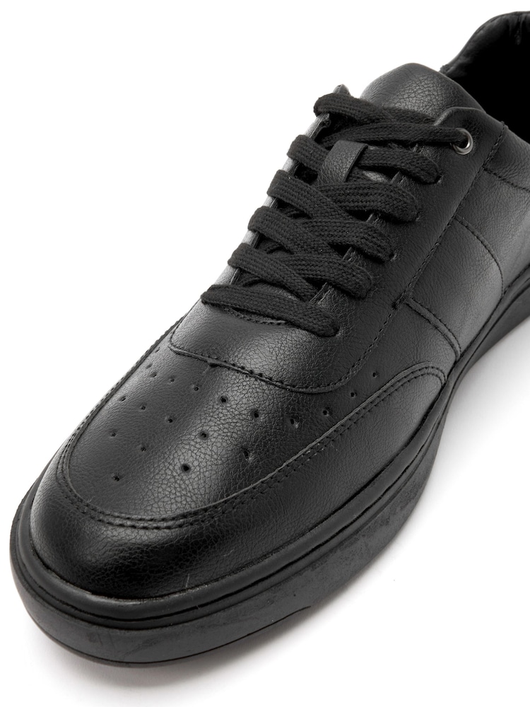 Schuh Wes Court Black Trainers - Image 4 of 4
