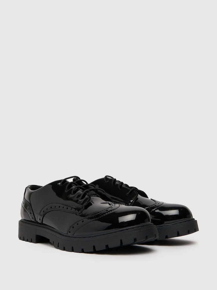 Schuh Loving Patent Brogue Black Shoes - Image 2 of 4