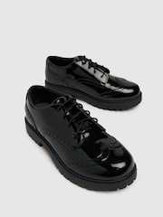 Schuh Loving Patent Brogue Black Shoes - Image 4 of 4