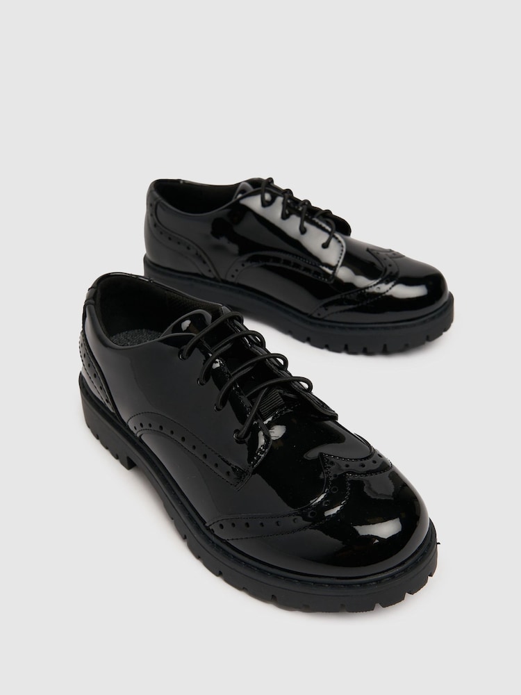Schuh Loving Patent Brogue Black Shoes - Image 4 of 4