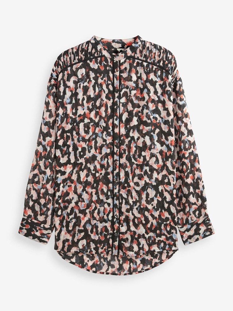 Animal Print Long Sleeve Blouse - Image 4 of 4 Animal Print Long Sleeve Blouse - Image 4 of 4