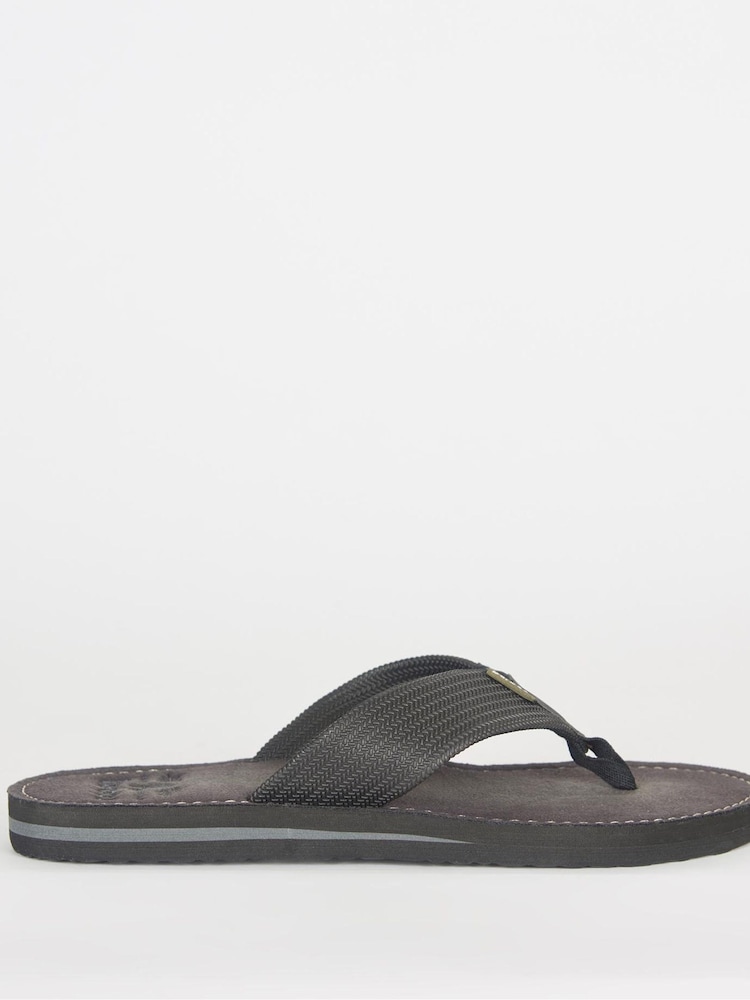 Barbour® Black Toeman Beach Sandals - Image 2 of 6