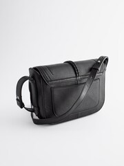 Black Leather Stitch Saddle Bag - Image 2 of 9