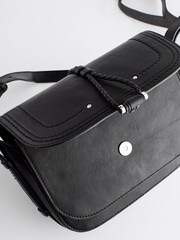 Black Leather Stitch Saddle Bag - Image 6 of 9