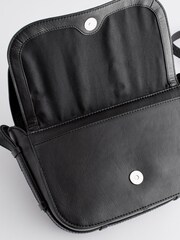 Black Leather Stitch Saddle Bag - Image 8 of 9