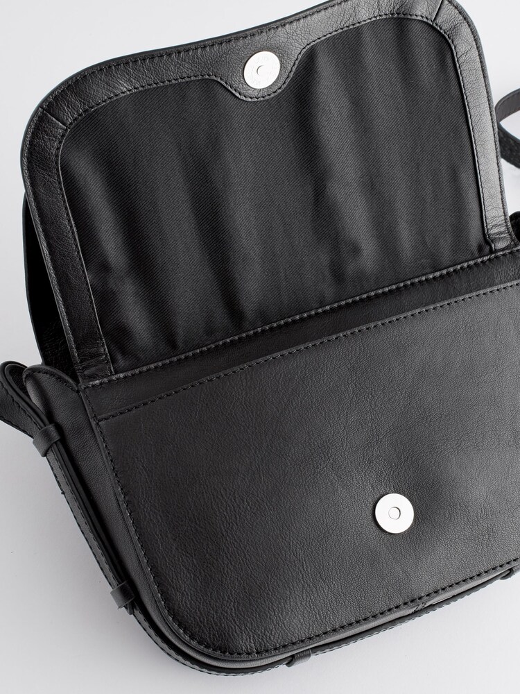 Black Leather Stitch Saddle Bag - Image 8 of 9