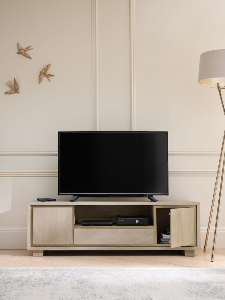 Light Colton Mango Wood Up to 60 inch TV Unit - Image 2 of 8
