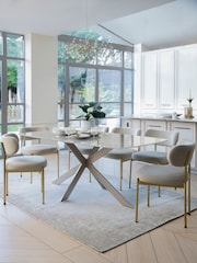 Natural Alessa Glass 6 Seater Dining Table - Image 1 of 6