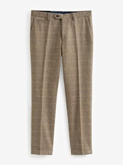 Neutral Skinny Wool Blend Check Suit: Trousers - Image 7 of 12