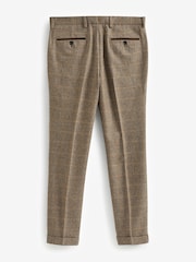 Neutral Skinny Wool Blend Check Suit: Trousers - Image 8 of 12