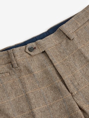 Neutral Skinny Wool Blend Check Suit: Trousers - Image 9 of 12