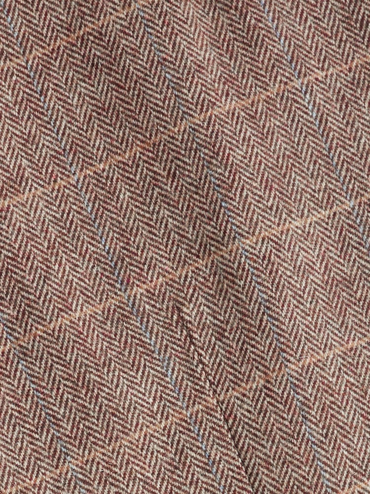 Neutral Wool Blend Check Suit Waistcoat - Image 8 of 8