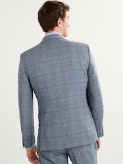 Blue Slim Check Suit Jacket - Image 2 of 9