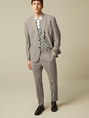 Stone Natural Oversized Fit Donegal Suit Jacket - Image 1 of 12