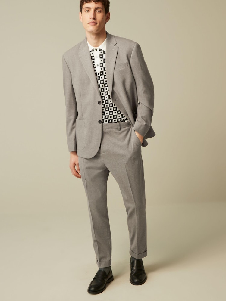 Stone Natural Oversized Fit Donegal Suit Jacket - Image 1 of 12