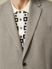 Stone Natural Oversized Fit Donegal Suit Jacket - Image 4 of 12