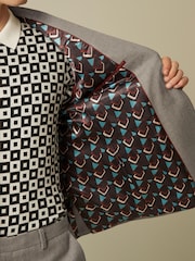 Stone Natural Oversized Fit Donegal Suit Jacket - Image 6 of 12