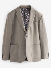 Stone Natural Oversized Fit Donegal Suit Jacket - Image 7 of 12