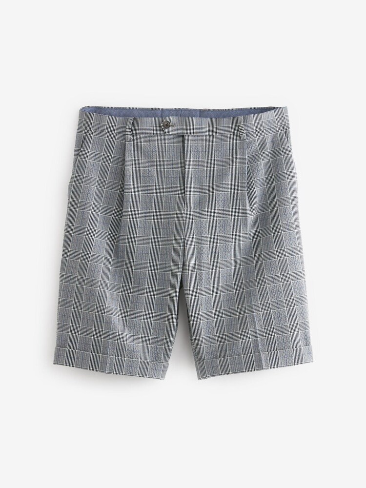 Grey Seersucker Check Suit: Shorts - Image 7 of 12