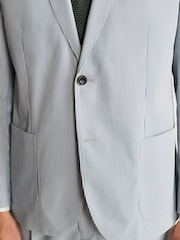 Blue/White Oversized Fit Stripe Seersucker Suit: Jacket - Image 5 of 12