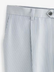 Blue/White Blue/White Relaxed Fit Stripe Seersucker Suit: Trousers - Image 9 of 10