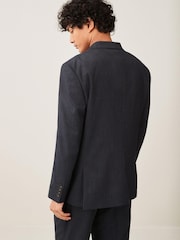 Navy Blue Oversized Fit Donegal Suit Jacket - Image 2 of 10