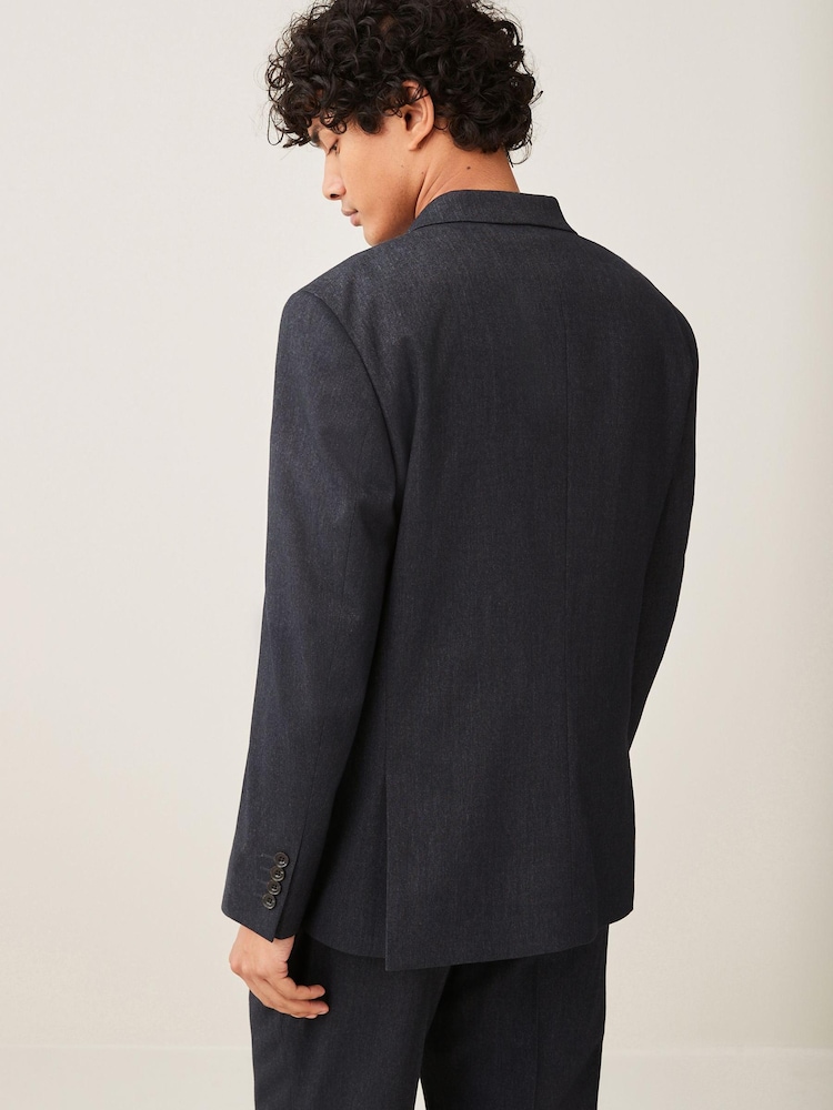 Navy Blue Oversized Fit Donegal Suit Jacket - Image 2 of 10