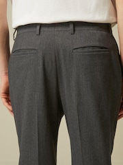 Navy Blue Relaxed Fit Donegal Suit: Trousers - Image 6 of 11