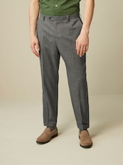 Grey Relaxed Fit Donegal Suit: Trousers - Image 1 of 8