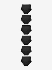 Black Midi Cotton Rich Knickers 6 Pack - Image 1 of 5
