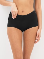 Black Midi Cotton Rich Knickers 6 Pack - Image 4 of 5