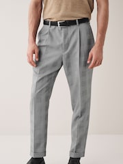 Grey Relaxed Fit Check Suit Trousers - Image 1 of 9