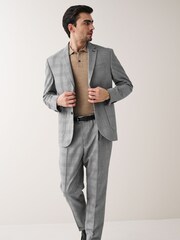 Grey Relaxed Fit Check Suit Trousers - Image 4 of 9