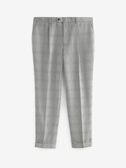 Grey Relaxed Fit Check Suit Trousers - Image 7 of 9