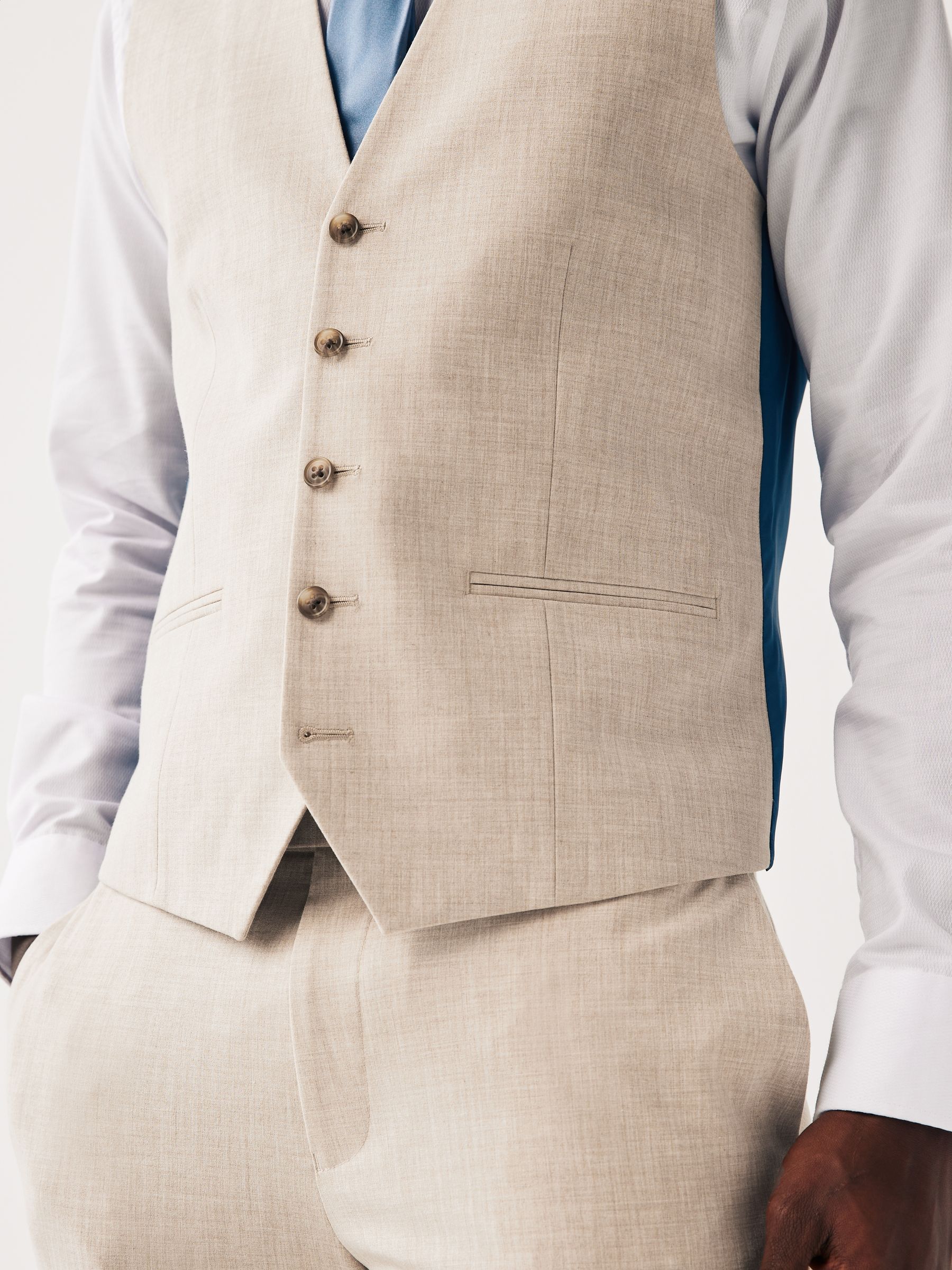 Buy Stone Regular Fit Motionflex Stretch Waistcoat from Next USA