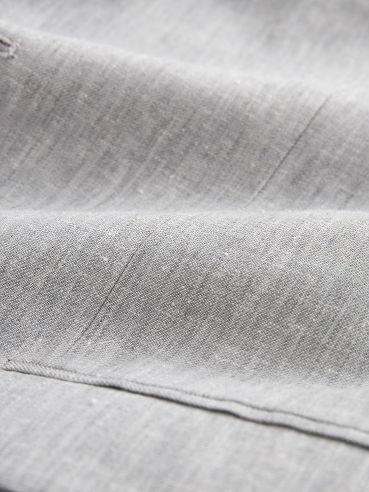 Light Grey Tailored Fit Linen Blend Suit Jacket - Image 13 of 13