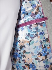 Light Grey Tailored Fit Linen Blend Suit Jacket - Image 7 of 13