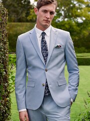 Light Blue Skinny Motion Flex Stretch Suit Jacket - Image 1 of 12