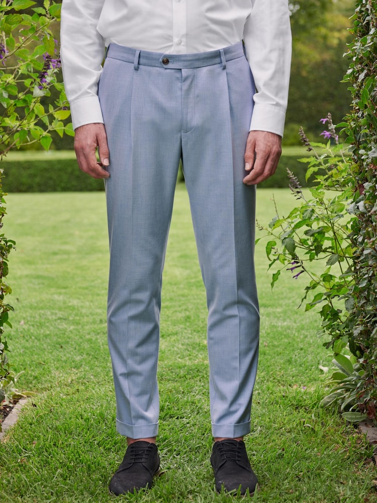 Light Blue Skinny Motion Flex Stretch Suit: Trousers - Image 1 of 9