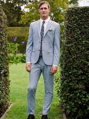 Light Blue Skinny Motion Flex Stretch Suit: Trousers - Image 2 of 9